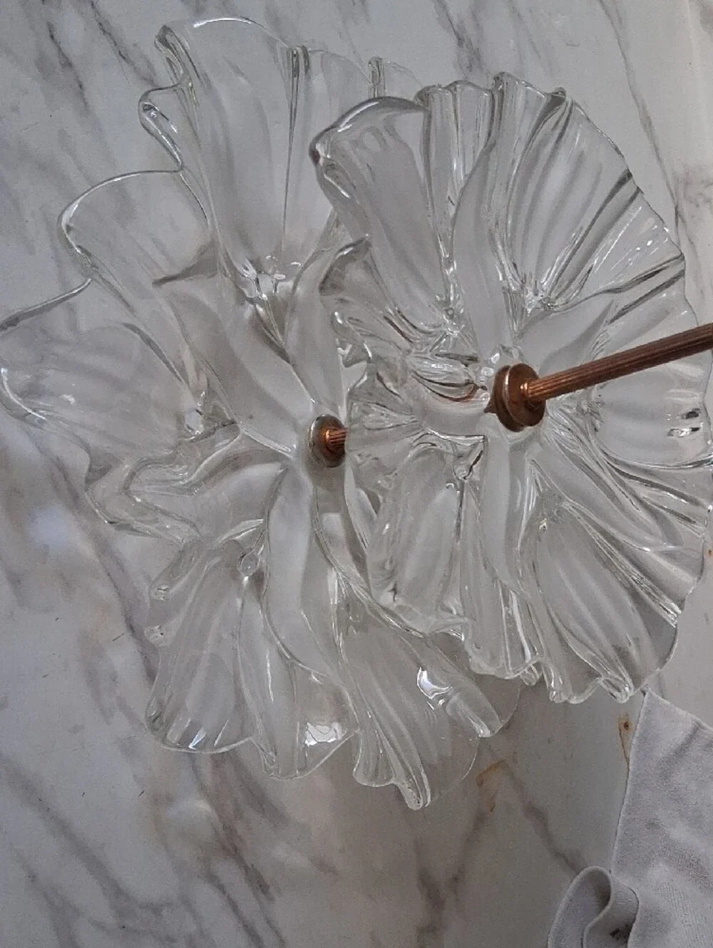 vintage 2 tier candy dish  glass